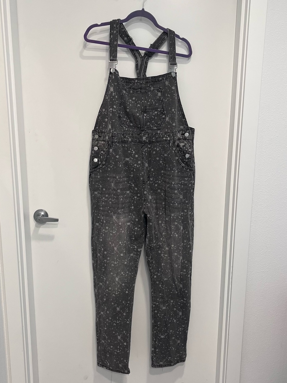 Overalls Women's Gray Speckled Denim Size 2XL Gardening Summer Jeans